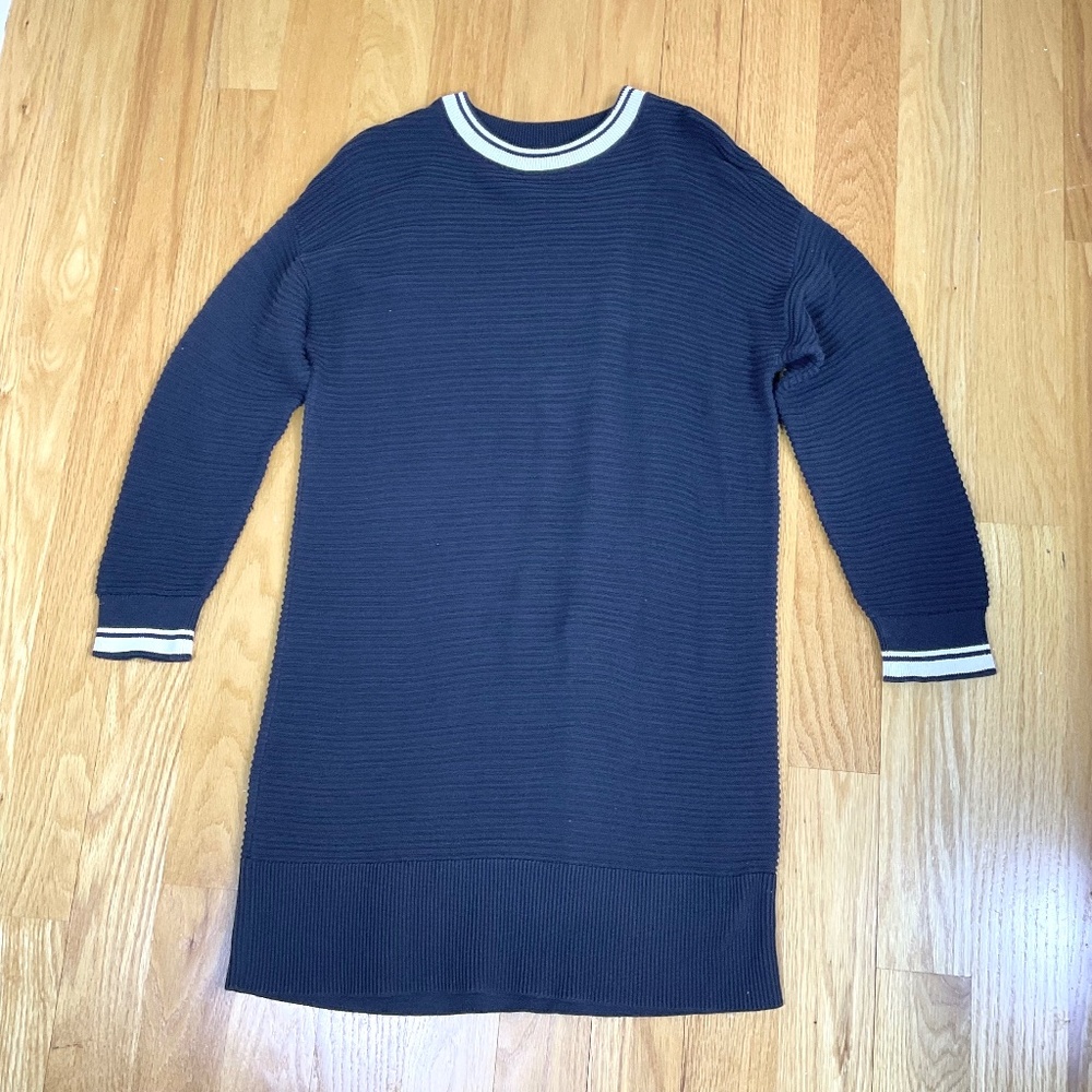 Barbour Dress Knit Cotton Blue White Coastal (8) - Picture 5 of 8